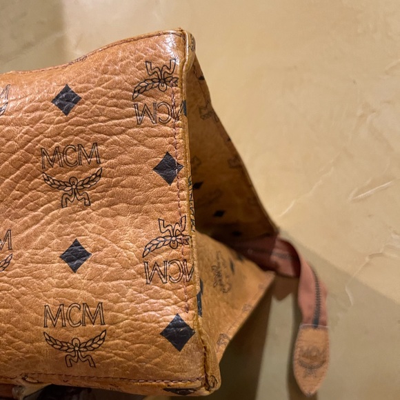 MCM Vintage Visetos Monogran Cognac Large Shopper Tote Carryall Shoulder Bag. - Picture 11 of 11